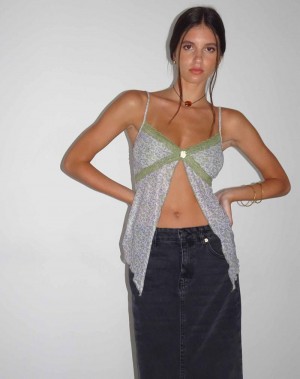 Women's Motel Rocks Aliqa Mesh Butterfly Vest Green Rose | QVJ4548QR