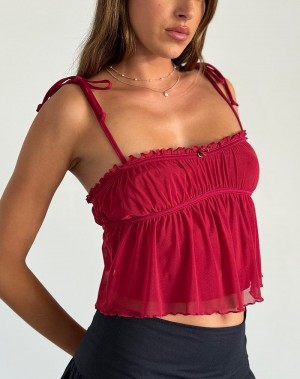 Women's Motel Rocks Damaris Cami Tank Top Red Pink Red | HBC8226TV