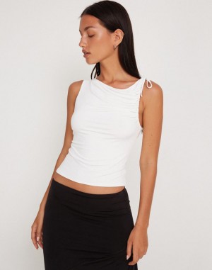 Women's Motel Rocks Hagne Crop Top Vest White | ZLF886XK