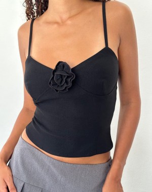 Women's Motel Rocks Indus Cami Tank Top Black | IEE449ZK