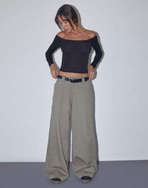 Women's Motel Rocks Kaomy Wide Leg Trousers Green | INV7277NS