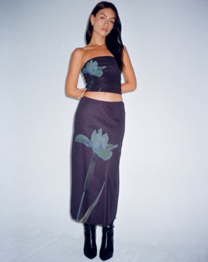 Women's Motel Rocks Lassie Midi Skirts Navy | NPA7650DI