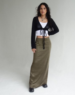 Women's Motel Rocks Layla Maxi Skirts Dark Green | LLF9676FR