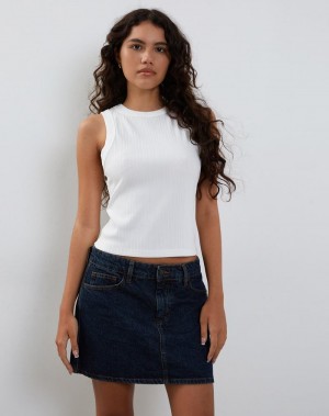 Women's Motel Rocks Lorde Ribbed Top Vest White | GCF165GW