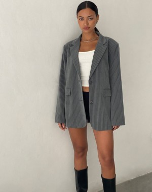 Women's Motel Rocks Maiwa Blazers Grey | ETF283SC