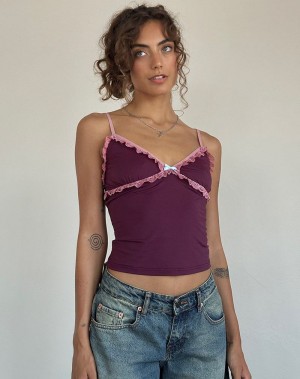 Women's Motel Rocks Marjorie Strappy Vest Purple | DFU4368YU