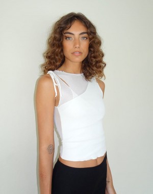 Women's Motel Rocks Moni Top Vest White | LZD504FB