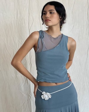 Women's Motel Rocks Moni Vest Blue Grey | GJQ7268OS