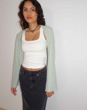 Women's Motel Rocks Nobila Shrug Cropped Tops Green | VOU8386KV