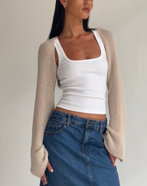 Women's Motel Rocks Nobila Shrug Jumpers Beige | ITE8777ES