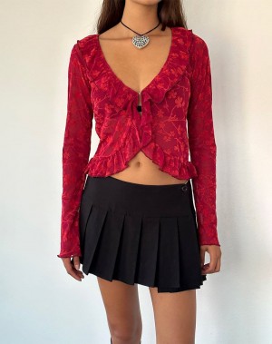 Women's Motel Rocks Noemi Cardigan Red | EIA488VA