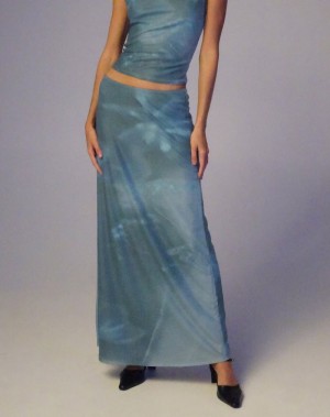 Women's Motel Rocks Nola Maxi Skirts Blue | GOG355DH