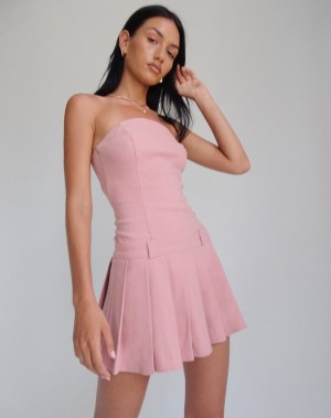 Women's Motel Rocks Payoda Bandeau Mini Dress Pink | CJU7079UN