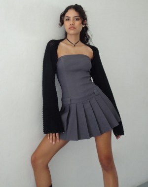 Women's Motel Rocks Payoda Bandeau Mini Dress Dark Grey | CCT8745IP