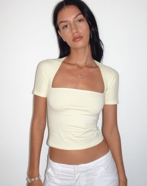 Women's Motel Rocks Requa Cropped Tops Cream White | CSP2355JF