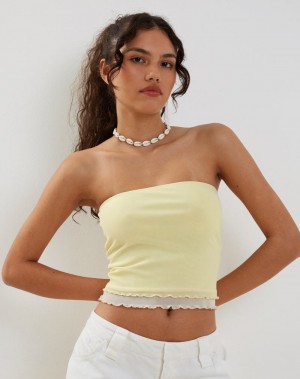 Women's Motel Rocks Seka Mesh Bandeau Yellow | KNU4913FO