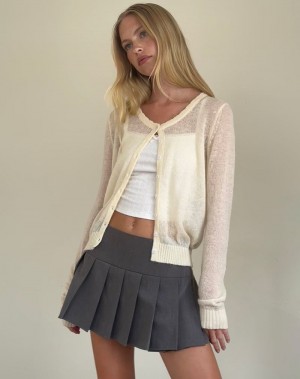 Women's Motel Rocks Solana Light Knit Cardigan White | RMY990DB