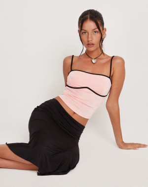 Women's Motel Rocks Talasi Cropped Tops Pink Black | AGD6222IV