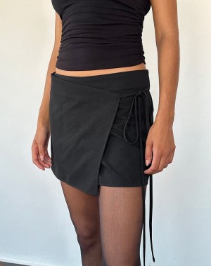 Women's Motel Rocks Tanix Wrap Skirts Black | BGS9023YS