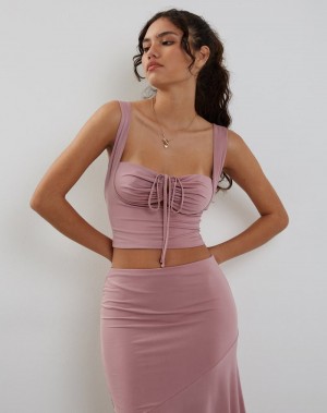 Women's Motel Rocks Ulani Cropped Tops Pink | DXO155JV