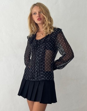 Women's Motel Rocks Zinnia Blouse Black | STH6281MT