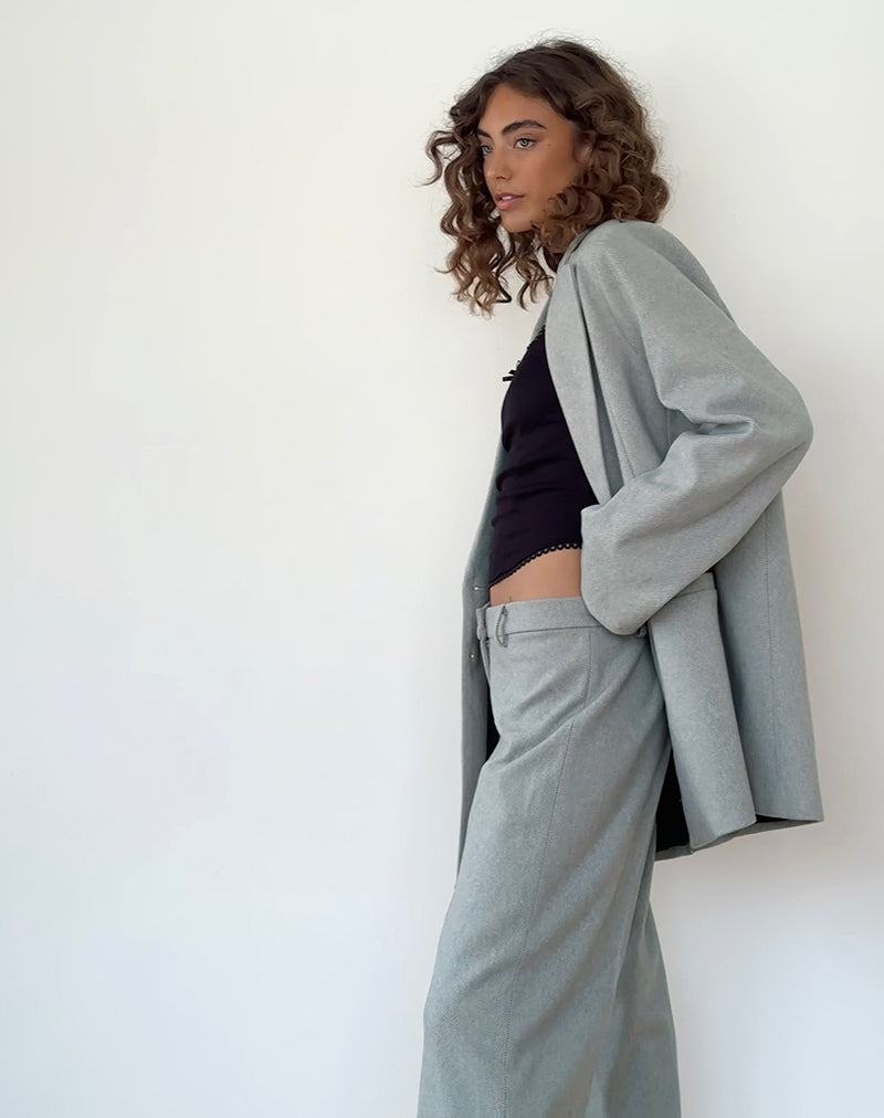 Women's Motel Rocks Abdel Faux Wool Tailored Trousers Grey | HQS5863VL