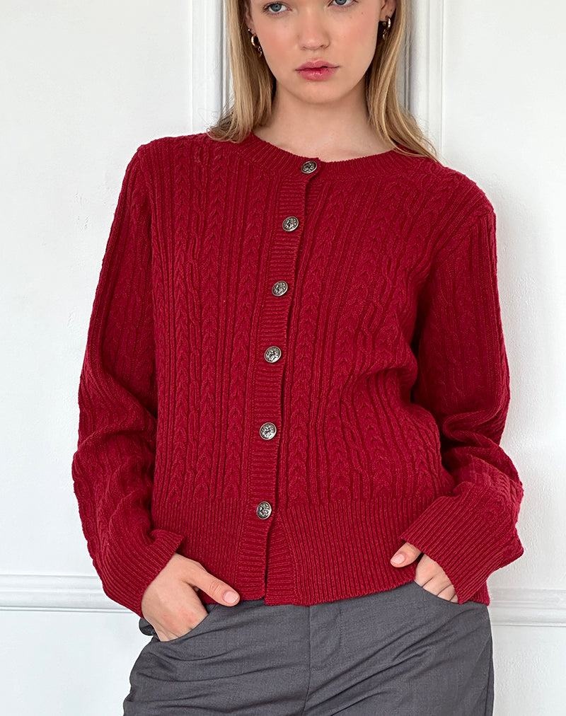 Women's Motel Rocks Bavana Cardigan Dark Red | VZT7175WS