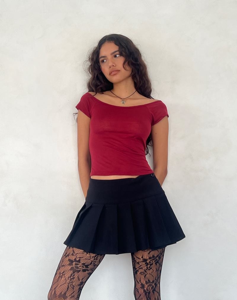 Women's Motel Rocks Charya Off The Shoulder T Shirts Red | DTC2534FM