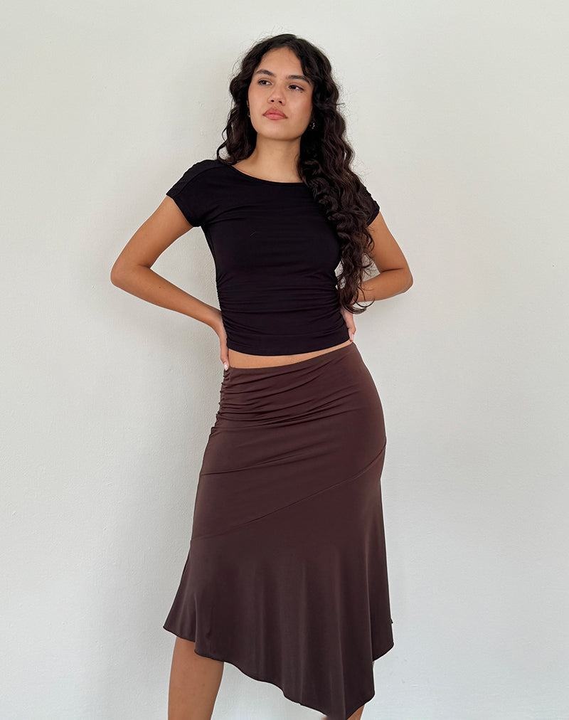 Women's Motel Rocks Cinta Low Rise Midi Skirts Dark Brown | ERH1616VU