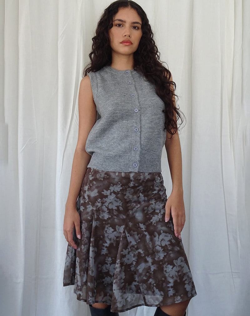 Women's Motel Rocks Clarita Midi Skirts Grey Brown | ZLE3131WQ