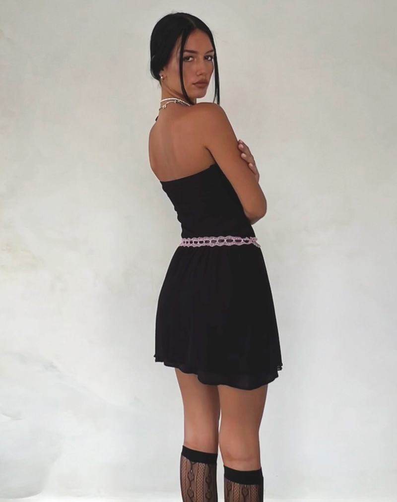 Women's Motel Rocks Cleodora Bandeau Mesh Mini Dress Black Pink | AHV320OO