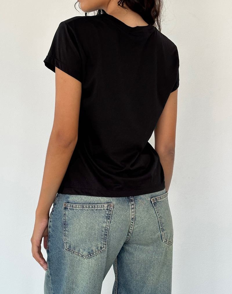 Women's Motel Rocks Clio Baggy Tee T Shirts Black | TLY8119QS