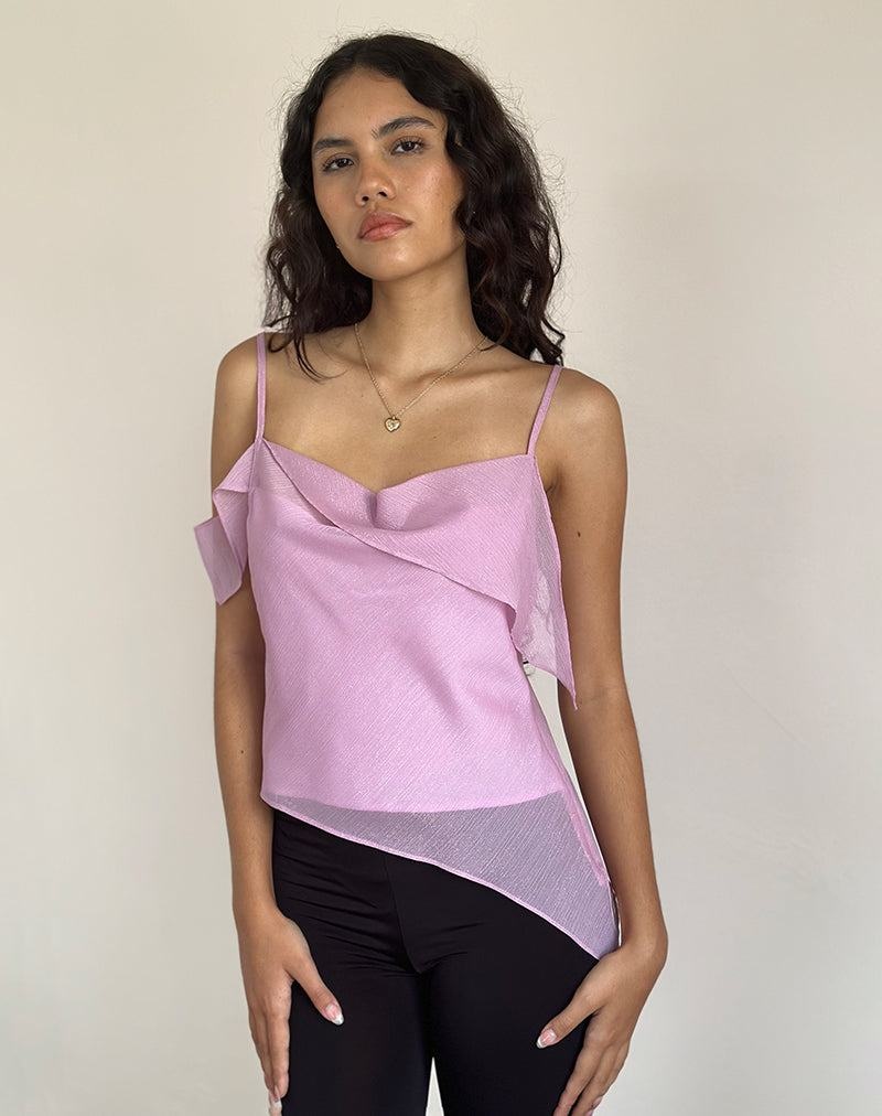 Women's Motel Rocks Davila Chiffon Tank Top Pink | CMP10077YM