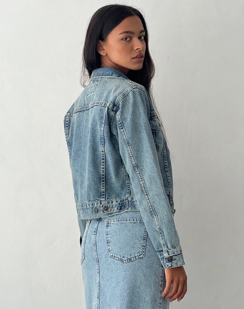 Women's Motel Rocks Fitted Denim Jackets Blue | HVS4786MT