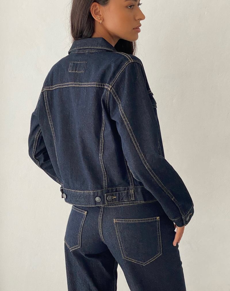 Women's Motel Rocks Fitted Denim Jackets Dark Blue | LIF1075XB