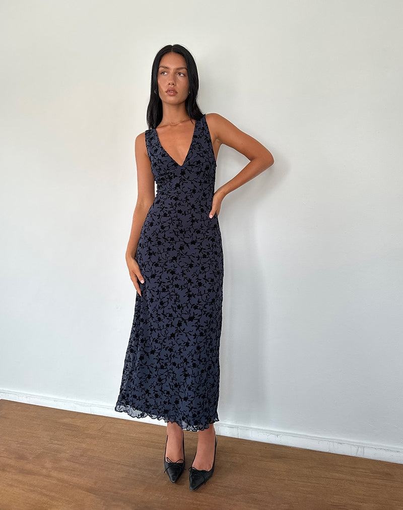 Women's Motel Rocks Gabriela Midi Dress Navy | PMN8741XE