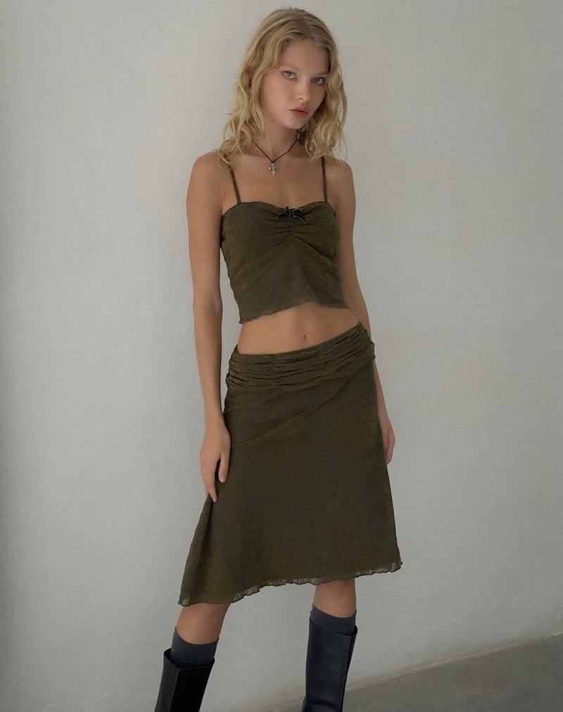 Women's Motel Rocks Halusi Cropped Tops Dark Green | EIF2455IF