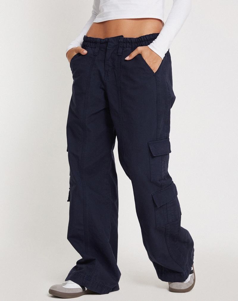 Women's Motel Rocks Hansa Cargo Trousers Navy | OUO462XG