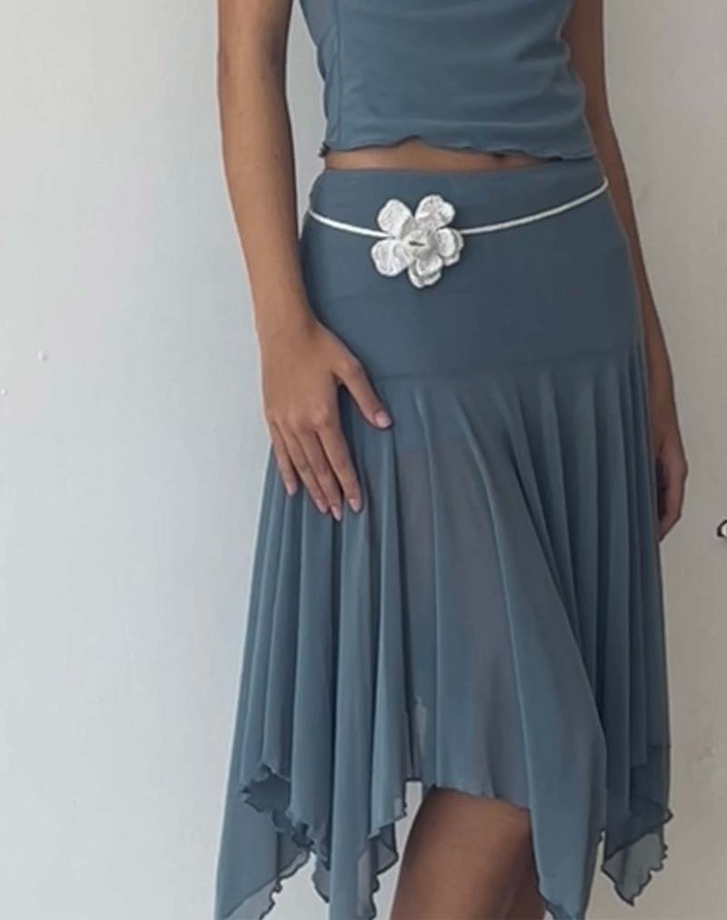 Women's Motel Rocks Jovali Low Waist Midi Skirts Blue Grey | ZCR5358KU