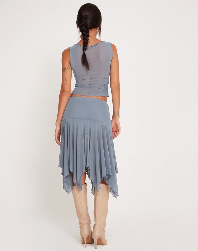 Women's Motel Rocks Jovali Low Waist Midi Skirts Blue Grey | ZCR5358KU