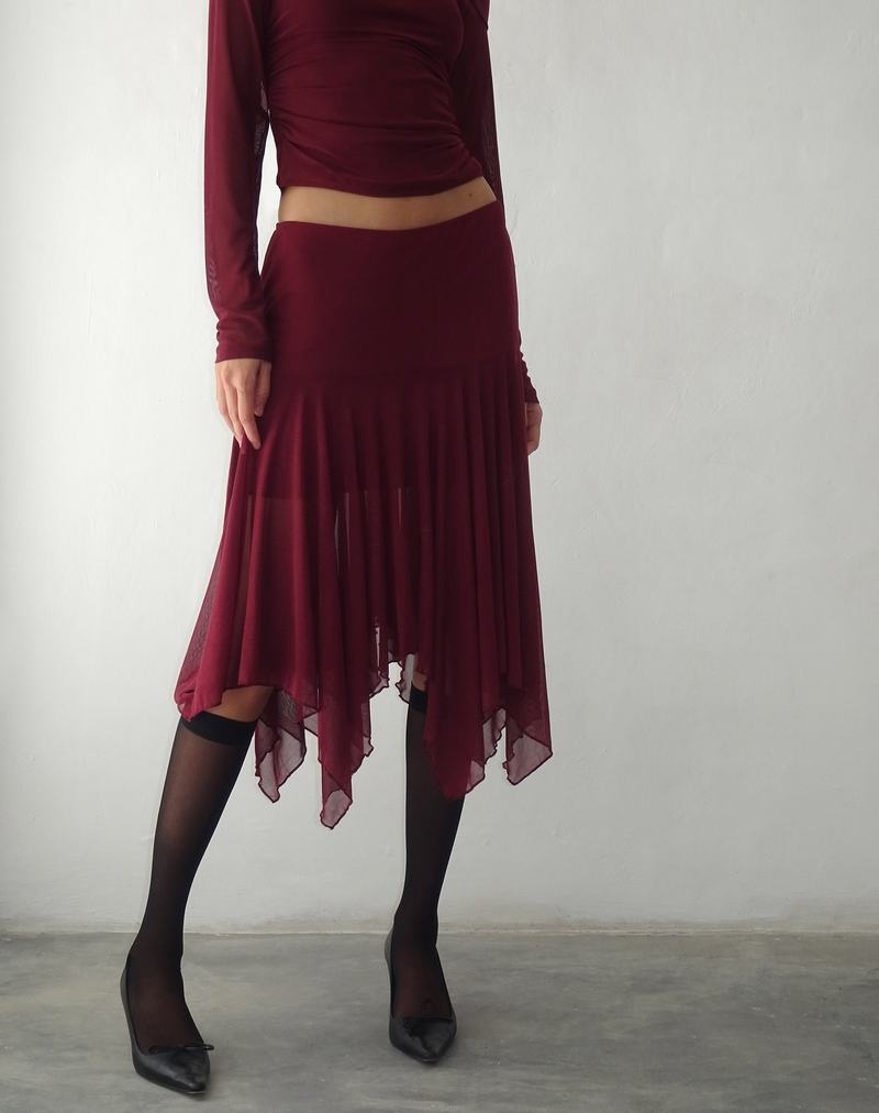 Women's Motel Rocks Jovali Low Waist Midi Skirts Red | TTK1519NA