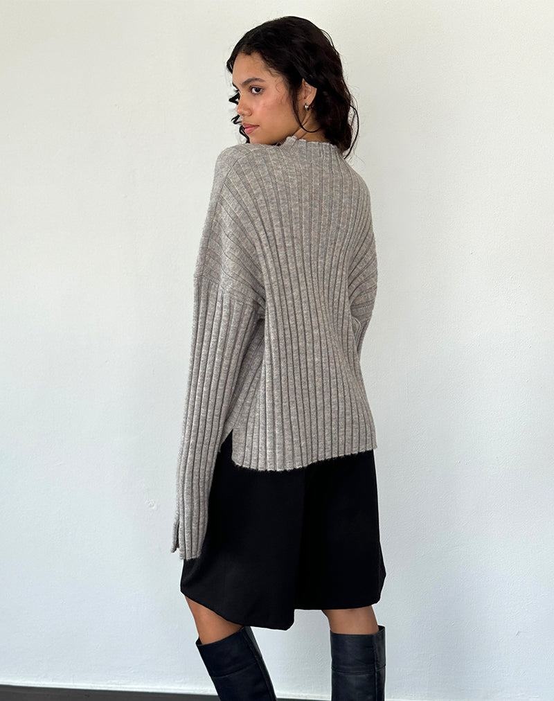 Women's Motel Rocks Judah Oversized Chunky Rib Knit Jumpers Light Grey | XFJ5067LC