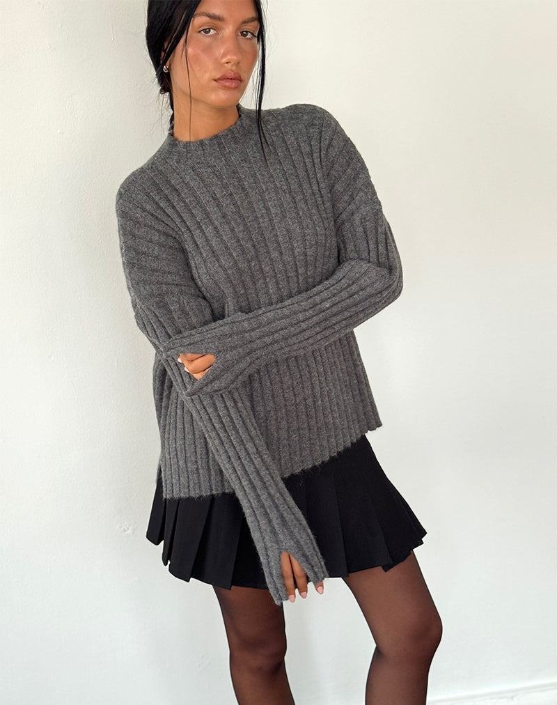 Women's Motel Rocks Judah Oversized Chunky Rib Knit Jumpers Grey | WMM5137JK