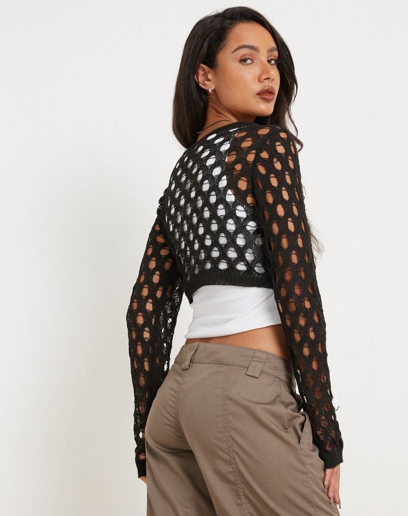 Women's Motel Rocks Kansaya Cropped Tops Black | JUK2441MM