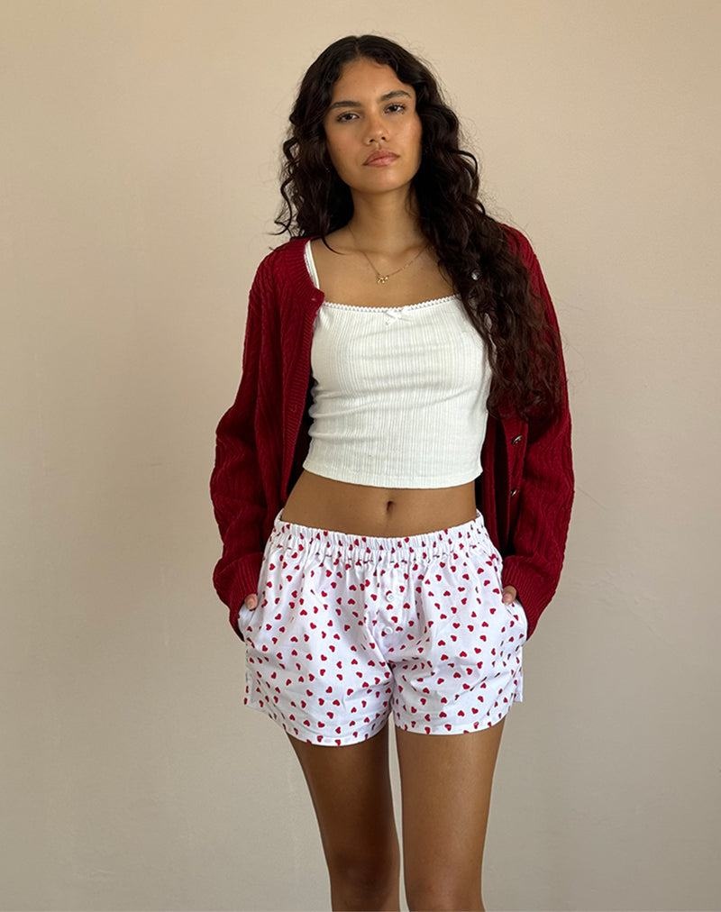 Women's Motel Rocks Laboxe Shorts White Red | YIK8834PE