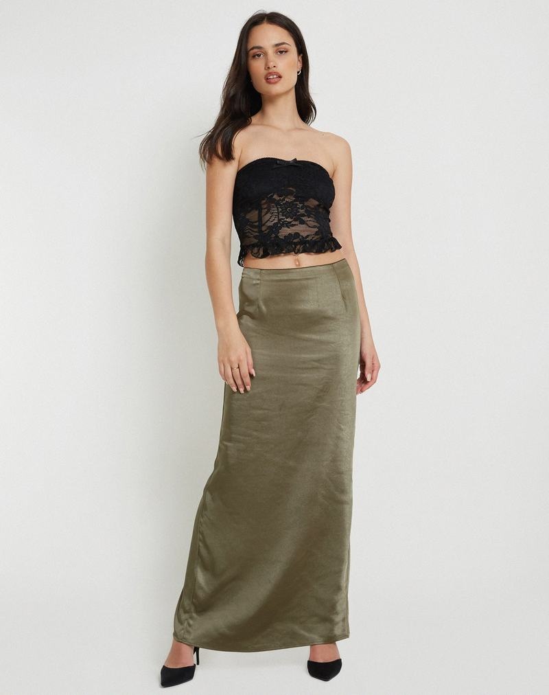 Women's Motel Rocks Layla Maxi Skirts Dark Green | LLF9676FR