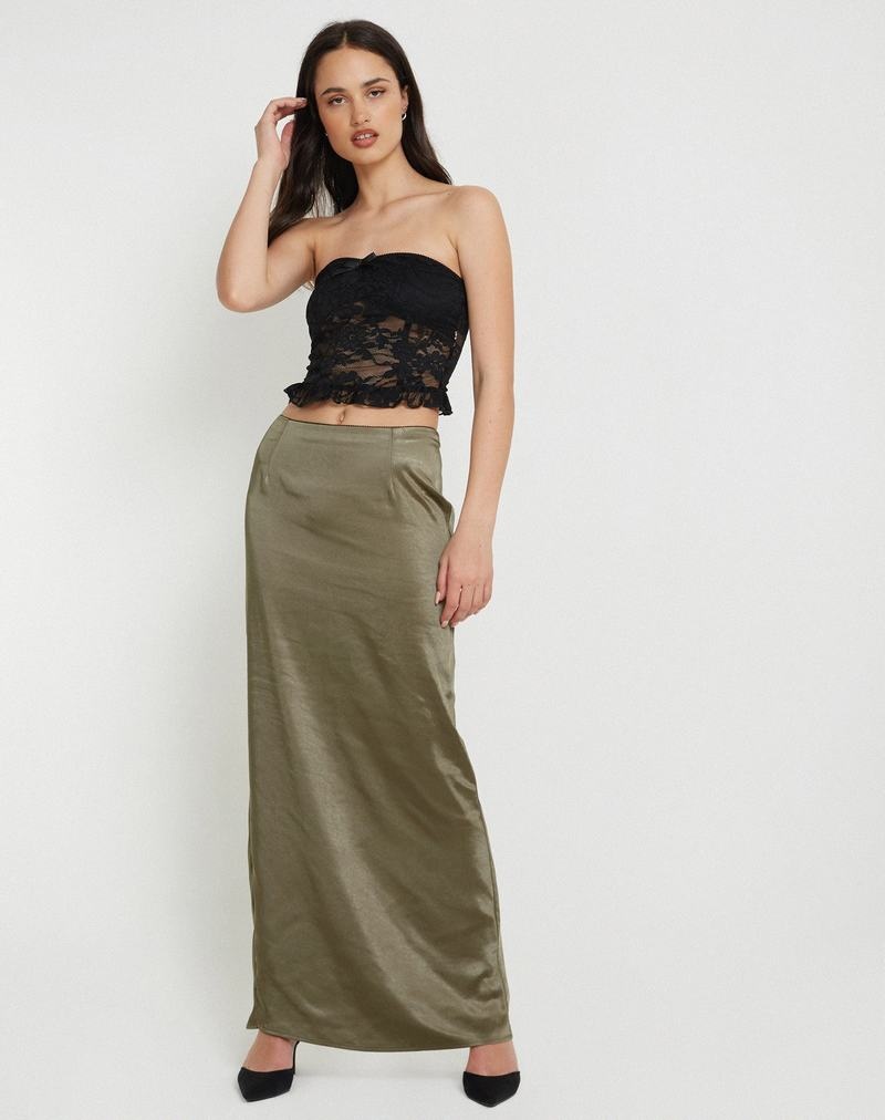 Women's Motel Rocks Layla Maxi Skirts Dark Green | LLF9676FR