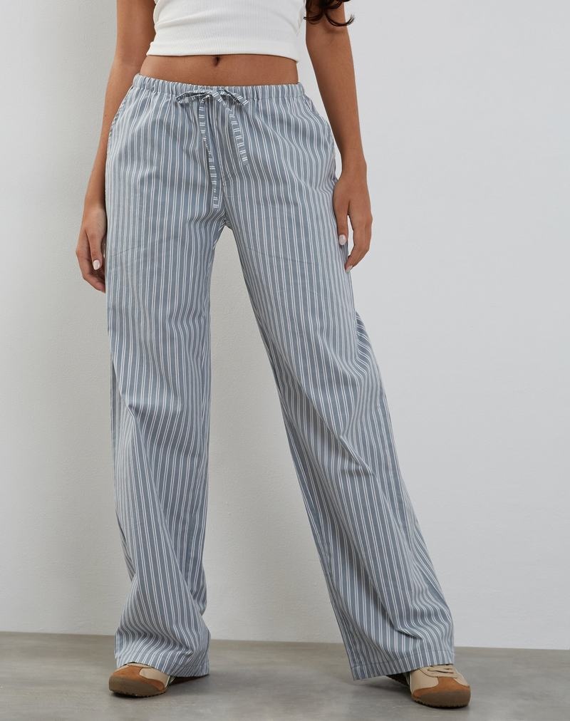 Women's Motel Rocks Lirura Wide Leg Trousers Grey White | OHC79100ZA