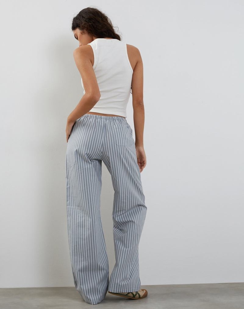 Women's Motel Rocks Lirura Wide Leg Trousers Grey White | OHC79100ZA