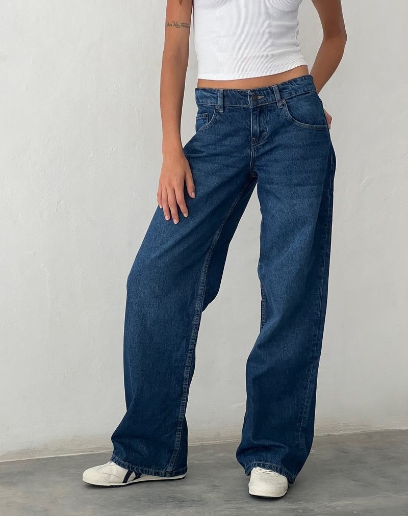 Women's Motel Rocks Low Rise Parallel Jeans Blue | VJL6719GW